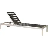 Beliani Gartenliege Schwarz, Silber 198x64x29