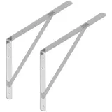 SO-TECH® Wandregalhalter Regalkonsolen mit Querstrebe zur Stabilisierung, 2-tlg., 400 x 275 x 30 mm, verzinkt, pulverbeschichtet silberfarben 3 cm x 27.5 cm x 40 cm