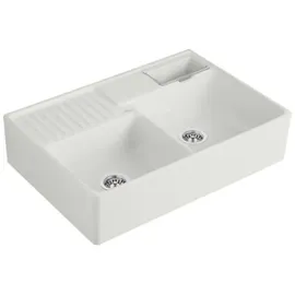 Villeroy & Boch Spülstein Doppelbecken steam + Excenterbetätigung