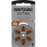 6 x Rayovac Hörgerätebatterien 312 Extra Advanced 1x 6er Blister 1,45V 180 mAh