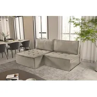 Fun Möbel Ecksofa Schlafsofa AMALIA Stoff Raven, Rundumbezug, inkl.