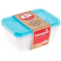 KEEEPER Frischhaltedose eckig blau 20,5 x 15,5 x 6,5 cm 3 x 1,25 l