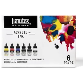 Liquitex 3699314 flüssige Professional Acrylfarben - Ink, Set - 6 Farben a 30 ml Tusche, basisfarben