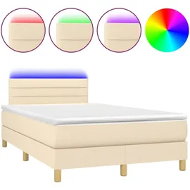 vidaXL Boxspringbett 120 x 200 cm H2 Creme