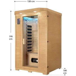 Artsauna Infrarotkabine Oslo mit Triplex-Heizsystem 2 Personen Hemlock Holz 120 x 100 cm