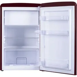 Amica KS 15611 R Retro-Kühlschrank (108 l, 860 mm hoch, Weinrot)