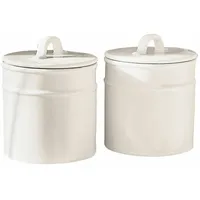 Loberon Vorratsdose 2er Set Civelox Handbemalt, Schlichtes Design, Luftdichter