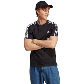 adidas Herren Essentials Single Jersey 3-Stripes T-Shirt, black/white, XXL