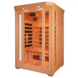 PureHaven Infrarotkabine 120x105x190 cm aus kanadischem Hemlock-Holz Bluetooth-Soundsystem Timer Lichttherapie