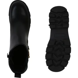 VAN HILL Damen Klassische Stiefeletten Profil-Sohle Schuhe 216365 Schwarz PU, 38 - 38