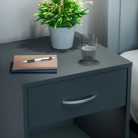 CASARIA Casaria® Nachttisch 2er Set mit Schublade Anthrazit