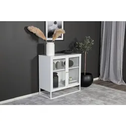 Venture Home Bakal Sideboard 2 Glastüren, 2 Ablagen, weiss.