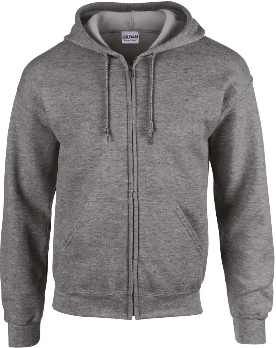 Gildan Herren Heavy Blend Classic Fit Adult Full Zip Hooded Sweatshirt Sweatjacke 18600 graphite heather M