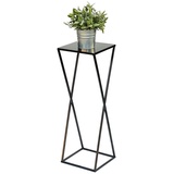 DanDiBo Ambiente Blumenhocker Metall Schwarz Eckig 68 cm Blumenständer Beistelltisch 437 Blumensäule Modern Pflanzenständer Pflanzenhocker