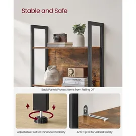 VASAGLE Bücherregal 62 x 24 x 165 cm Braun-Schwarz