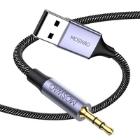 MOSWAG USB zu 2.5mm männliches Audiokabel Kompatibel mit Bose 700 QuietComfort QC45 QC35II QC35 QC25 Noise Cancelling Kopfhörer, JBL E45BT E55BT E65BTNC Bluetooth Kopfhörer