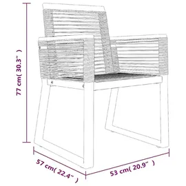 vidaXL PVC-Rattan Garten-Essgruppe 7-tlg. schwarz 3156549
