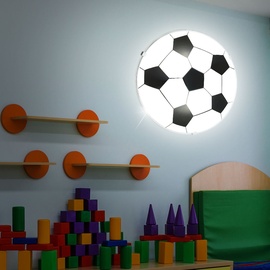 GLOBO Kinder Decken Lampe DIMMBAR Fußball Glas Leuchte FERNBEDIENUNG im Set inkl. RGB LED Leuchtmittel