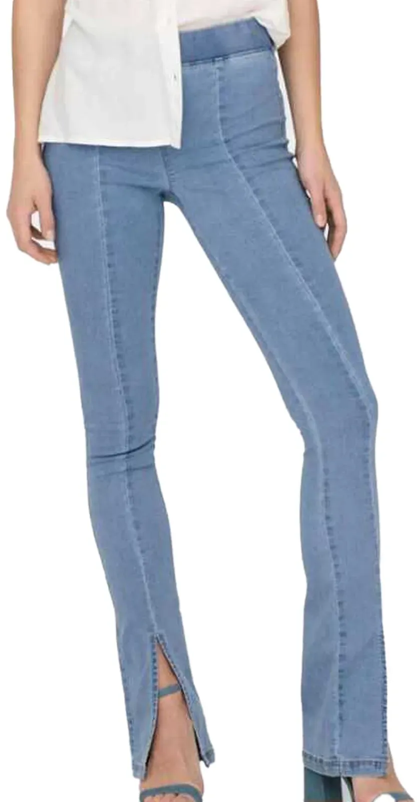 ONLY Paige Damen Skinny-Jeggings High-Waist Jeggings Denim-Hose mit Gummizug 99312847 Blau - 