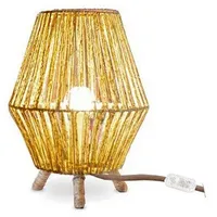 Licht-Erlebnisse Tischleuchte Dreibein Rattan H: 32,5 cm E27 Kabel