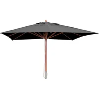 Mendler Gastronomie Holz-Sonnenschirm HWC-C57, Gartenschirm, Polyester/Holz 28kg, eckig 4x4m