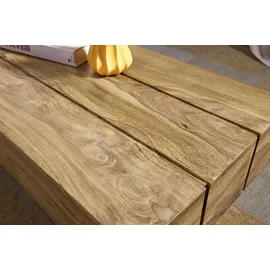 FineBuy Couchtisch Braun Akazie 120 x 45 x 30 cm
