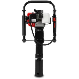 Eberth Pfahlramme Benzin 1,2PS 900W, 2x Rammloch Adapter, Max. Pfahldurchmesser 70mm, 2-Takt Motor, Einzylinder, 32ccm, Metall