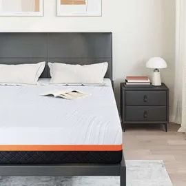 vidaXL Matratze Weiß und Grau 140 x 200 cm Memory Foam