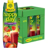 Rauch Happy Day Erdbeere | intensiver Erdbeergeschmack | verfeinert mit Apfel und Zitrone | 6x 1l Tetra Prisma