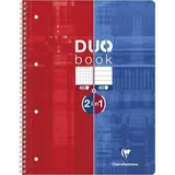 Clairefontaine Collegeblock DUO A4 kariert/liniert Blau/Rot