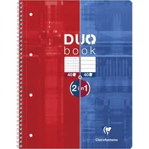 Clairefontaine Collegeblock DUO A4 kariert/liniert Blau/Rot