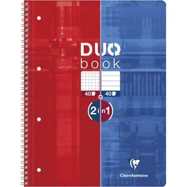 Clairefontaine Collegeblock DUO A4 kariert/liniert Blau/Rot