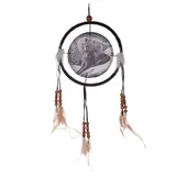 Puckator Dekorativer Traumfänger, Wolf, Schneeküsse, Mehrfarbig, Höhe 16 cm, Breite 16 cm, Tiefe 1 cm