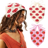 DRESHOW 2 Stück Damen Boho Stirnbänder Dreieck Kopftücher Bandanas Turban Krawatte Haarbänder Elastisches Haarschal für Frauen und Mädchen
