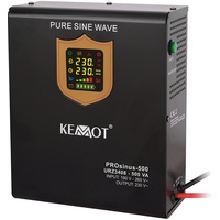 Notstromversorgung KEMOT PROsinus-500 URZ3408 Wechselrichter Reiner Sinus Ladefunktion 12V 230V 500VA/300W, schwarz