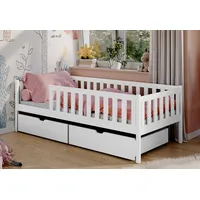 Kids Collective Kinderbett mit zwei Schubladen, Rausfallschutz und Lattenrost,