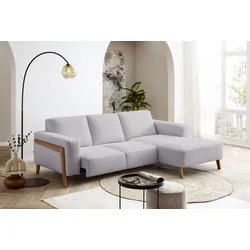 Ecksofa EXXPO - SOFA FASHION "Starr, modern und klassisches Design, hochwertige Verarbeitung, bequem", grau, B:250cm H:84cm T:163cm, Sofas, L-Form, wahlw. elektrische Sitztiefenverstellung, Massivholzfüße