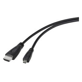 TRU Components HDMI-Kabel Raspberry Pi [1x HDMI-Stecker - 1x HDMI-Stecker D Micro] 1.80m Schwarz