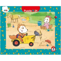 SCHMIDT SPIELE 56809 2er-Set Rahmenpuzzle Bobo Siebenschläfer 24 Teile / 40 Teile