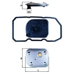MAHLE Hydraulikfilter, Automatikgetriebe mit Dichtung für MERCEDES-BENZ 1693770995 A1693771195 A1693771295 HX 158D