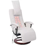 65x100x104cm Shiatsu Massagestuhl White Kunstleder - 1parcel - Weiß
