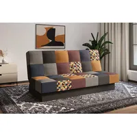 Sofa mit Schlaffunktion und Bettkasten Couch für Wohnzimmer, Polstersofa Wohnlandschaft mit Bettfunktion, Sofagarnitur - Schlafsofa - Cyprus patch... - Rot