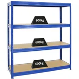 Proregal Schwerlastregal Dino HxBxT 180 x 160 x 60 cm Fachlast 600kg Blau, Metall, Rechteckig, 160x180x60 Freizeit, Heimwerken, Werkstatt, Schwerlastregale