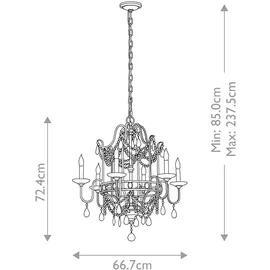 Elsteadlighting Kronleuchter Gianna mit 6 Lichtern - Vergoldetes Silber - FE-GIANNA6