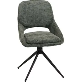 Mendler 2er-Set Esszimmerstuhl HWC-N73, Küchenstuhl, drehbar Auto-Return, Stoff/Textil Chenille (490g/m2) grün