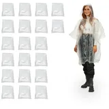 relaxdays Regenponcho 40 x Einweg Regenponcho weiß
