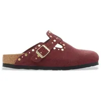 Birkenstock für Damen. 1030403 Leder Clogs Boston Nieten kastanienbraun (36), Wohnung, Keine, Lässig