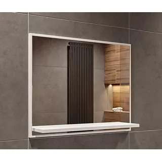 hajduk furniture Badezimmerspiegel mit Ablage Weiß, Badspiegel, Wandspiegel mit Regal - Weiß