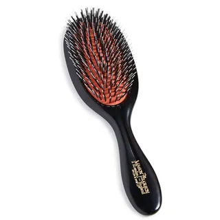 Mason Pearson BN3 Handy Boar Bristle Nylon Tufts Hair Brush, Cleaner, Gift Box
