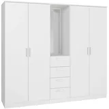 Forte Drehtürenschrank 199 x 181 x 52,7 cm Weiß